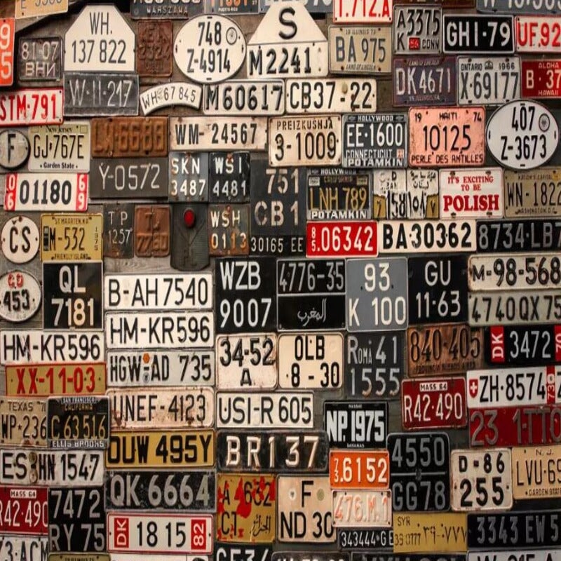 Papier Peint Plaque d'Immatriculation | Le Petit Intissé