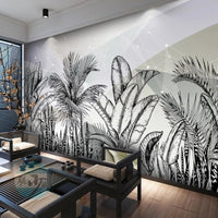 Thumbnail for Papier Peint Noir et Blanc Végétal | Le Petit Intissé