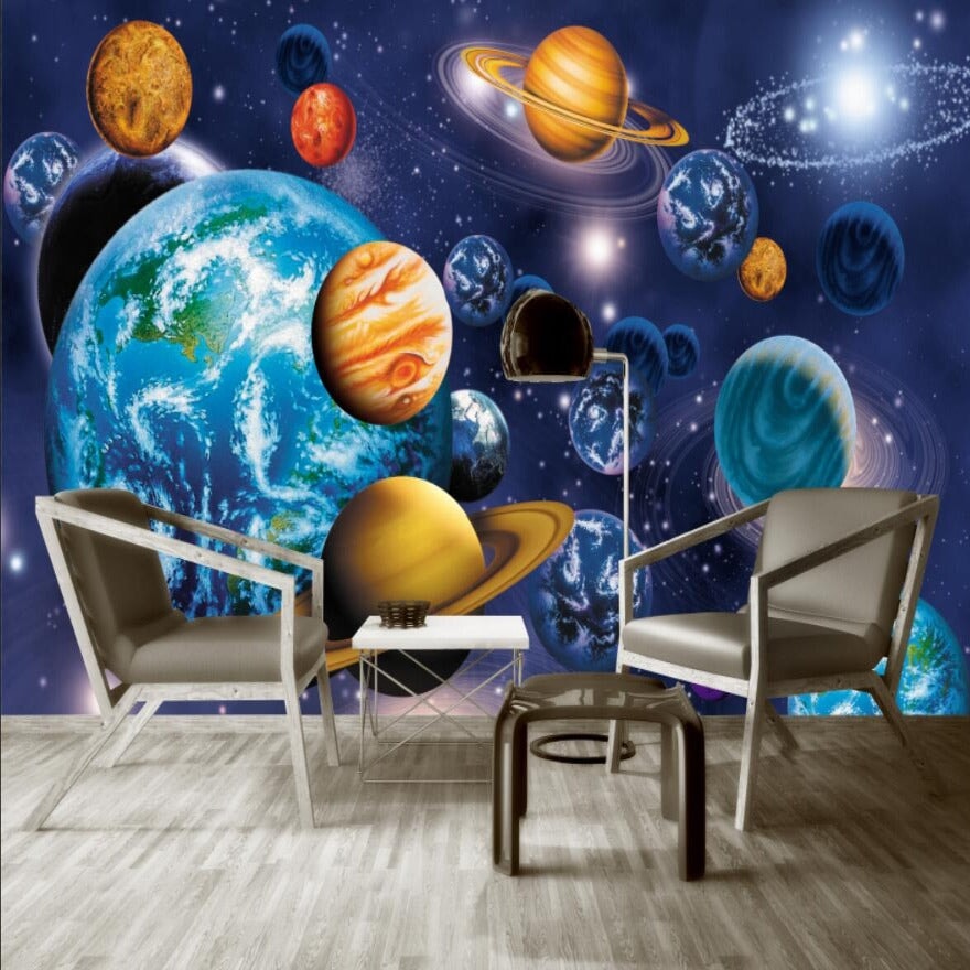 Papier Peint Espace <br/> Terre Bleue & Co