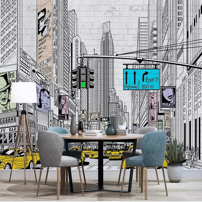 Papier Peint Taxi Jaune New York | Le Petit Intissé