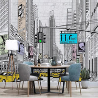 Thumbnail for Papier Peint Taxi Jaune New York | Le Petit Intissé