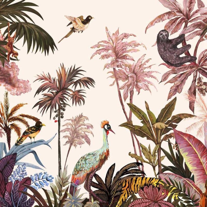 Papier Peint Jungle avec Oiseaux | Le Petit Intissé