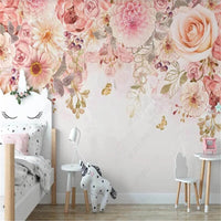 Thumbnail for Papier Peint Panoramiques Fleurs Roses | Le Petit Intissé