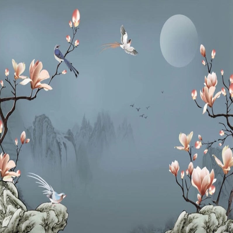 Papier Peint Oiseaux Japonais | Le Petit Intissé