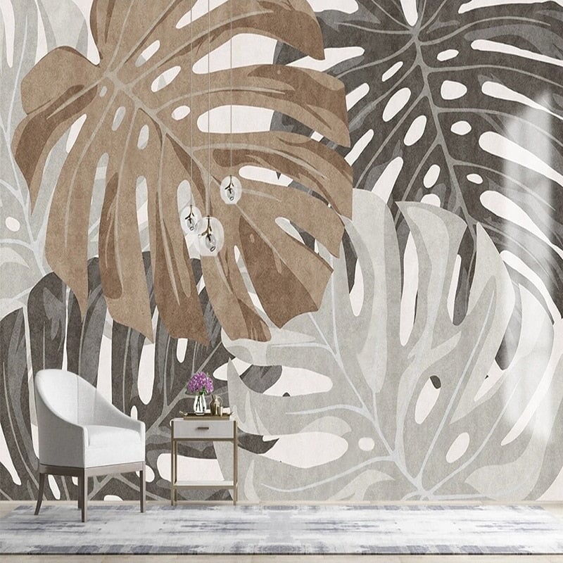 Papier Peint Feuillage Beige | Le Petit Intissé