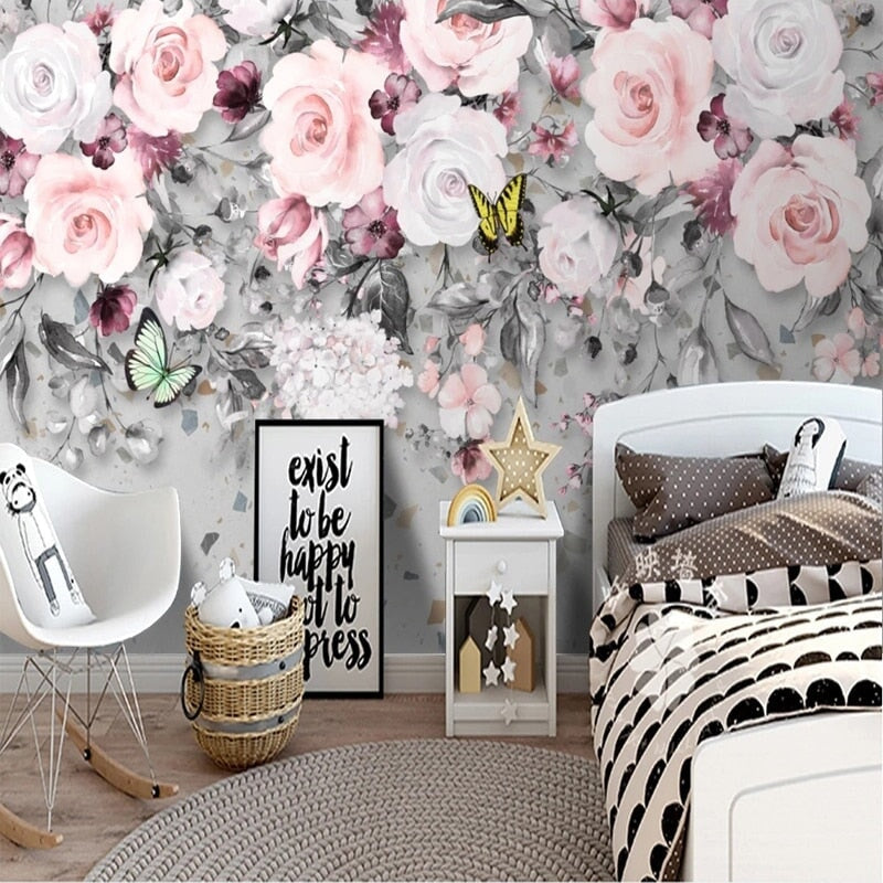 Papier Peint Fleur <br/> Grosse Fleur Vintage