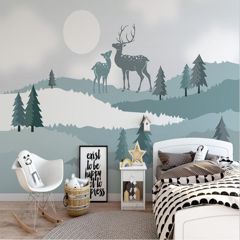 Papier Peint Biche Forêt | Le Petit Intissé