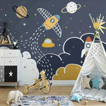 Papier Peint Espace Chambre Enfant Fusée <br/> Spoutnik