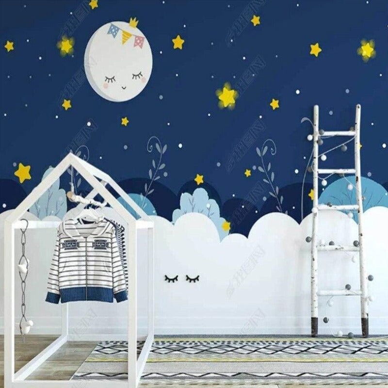 Papier Peint Etoilé Bleu | Le Petit Intissé