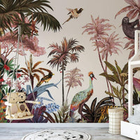 Thumbnail for Papier Peint Jungle avec Oiseaux | Le Petit Intissé