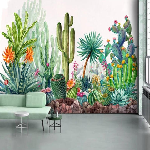Papier Peint Cactus Aquarelle | Le Petit Intissé