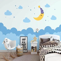 Thumbnail for Papier Peint Bleu avec Nuage | Le Petit Intissé