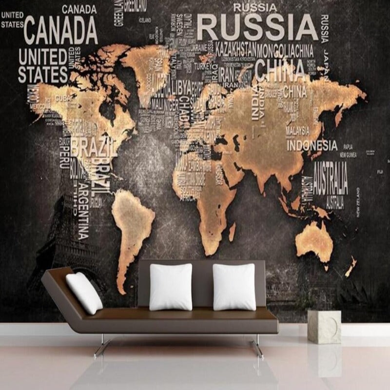 Papier Peint Mappemonde Vintage | Le Petit Intissé