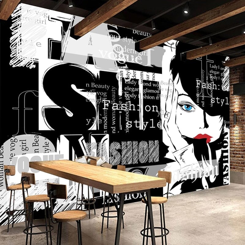 Papier Peint Noir et Blanc Visage | Le Petit Intissé