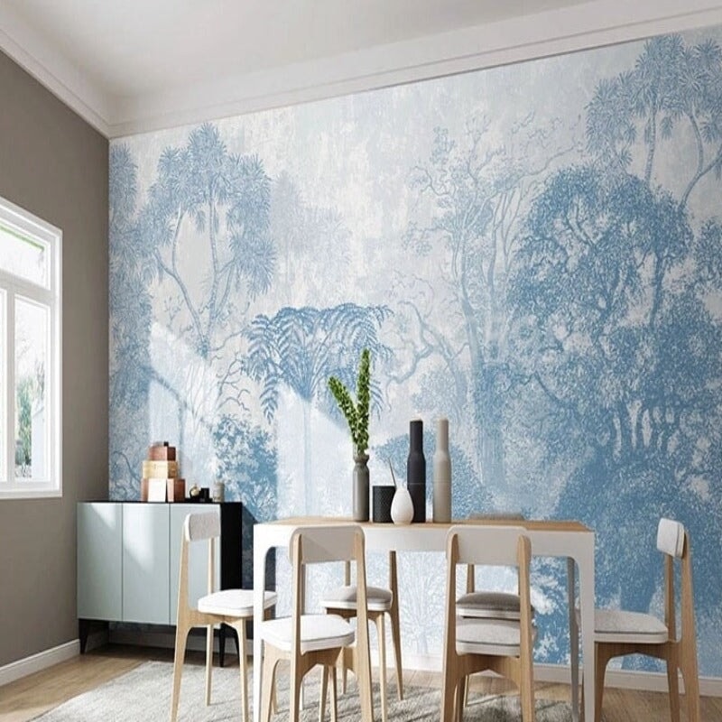 Papier Peint Forêt Bleu | Le Petit Intissé