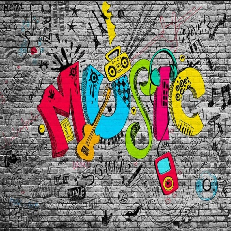 Papier Peint Graffiti <br/> Brique & Music