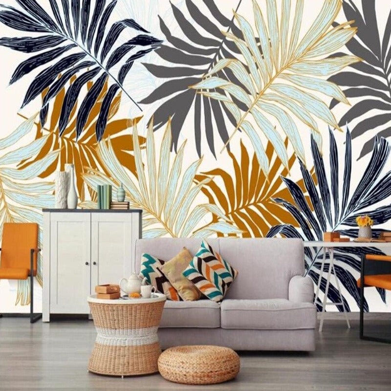 Papier Peint Feuille de Palmier Doré | Le Petit Intissé