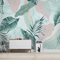 Thumbnail for Papier Peint Jungle Vert et Rose | Le Petit Intissé