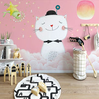 Thumbnail for Papier Peint Chat Fille | Le Petit Intissé