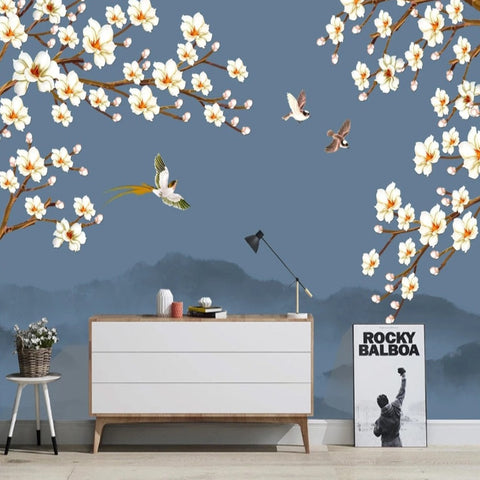 Papier Peint Floral Oiseaux | Le Petit Intissé