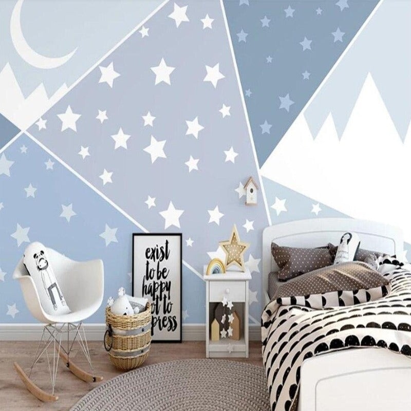 Papier Peint Bleu Etoile | Le Petit Intissé