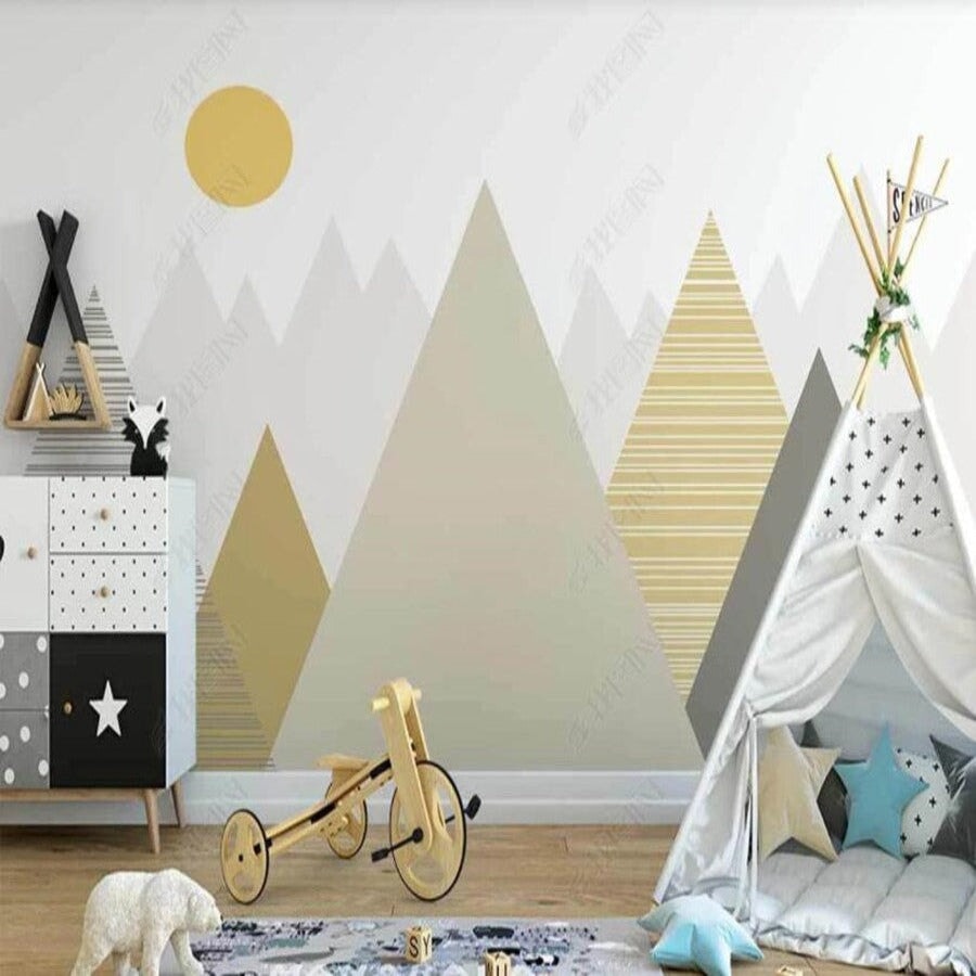 Papier Peint Montagne Abstrait | Le Petit Intissé