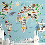 Carte du Monde Animaux Bébé | Le Petit Intissé