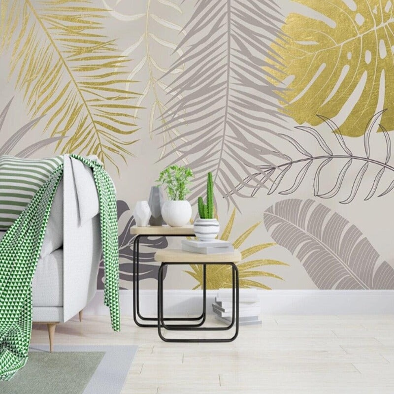 Papier Peint Tropical Doré | Le Petit Intissé