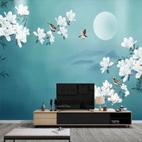 Thumbnail for Papier Peint Panoramique Fleurs et Oiseaux | Le Petit Intissé