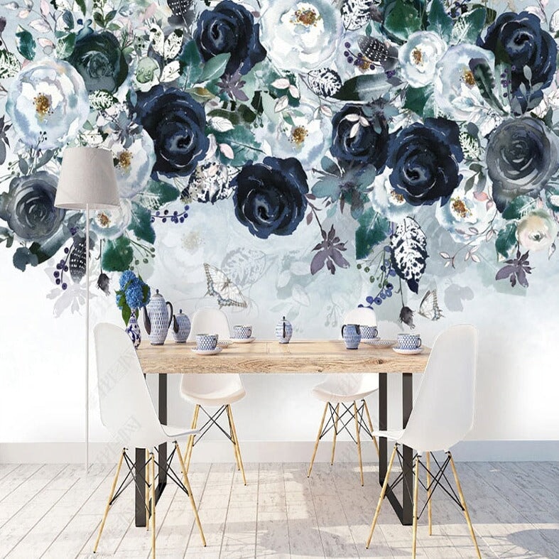 Papier Peint Fleuri Noir | Le Petit Intissé