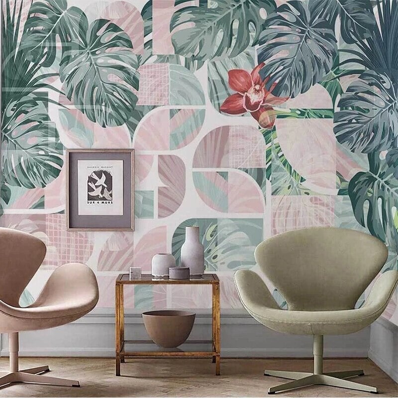Chambre avec Papier Peint Tropical | Le Petit Intissé