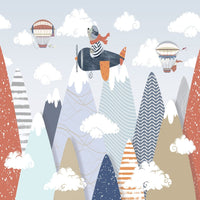 Thumbnail for Papier Peint Bébé Classique <br/> Ours Pilote Avion