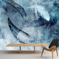 Thumbnail for Papier Peint Plumes Bleu | Le Petit Intissé