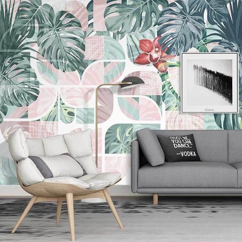 Chambre avec Papier Peint Tropical | Le Petit Intissé