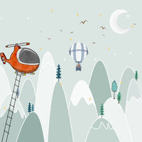 Thumbnail for Papier Peint Garçon Classique <br/> Montagnes Vert menthe