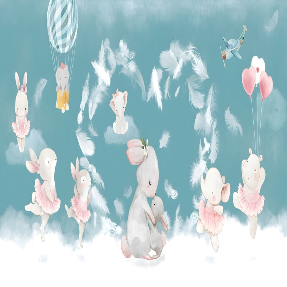 Papier Peint Bébé Classique <br/> Lapin et Amour