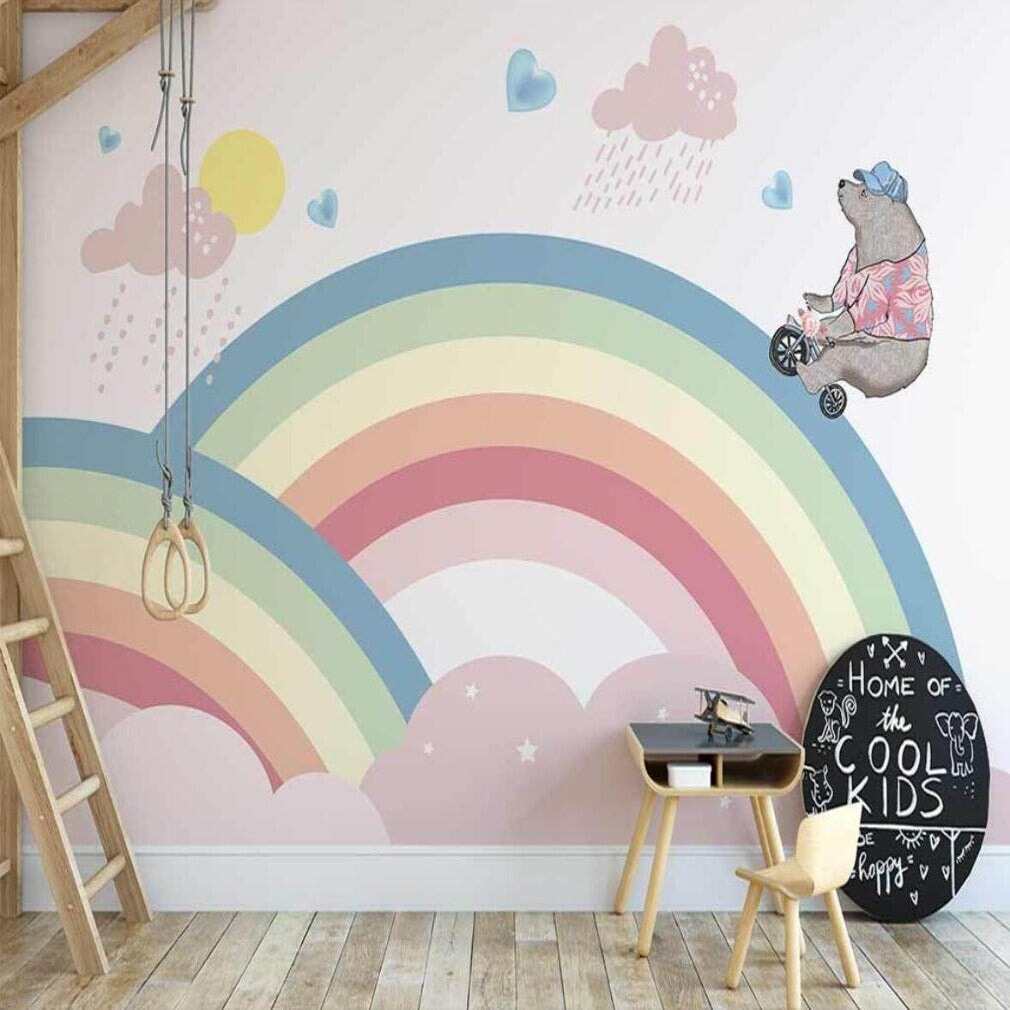 Papier Peint Motif Arc-en-ciel | Le Petit Intissé