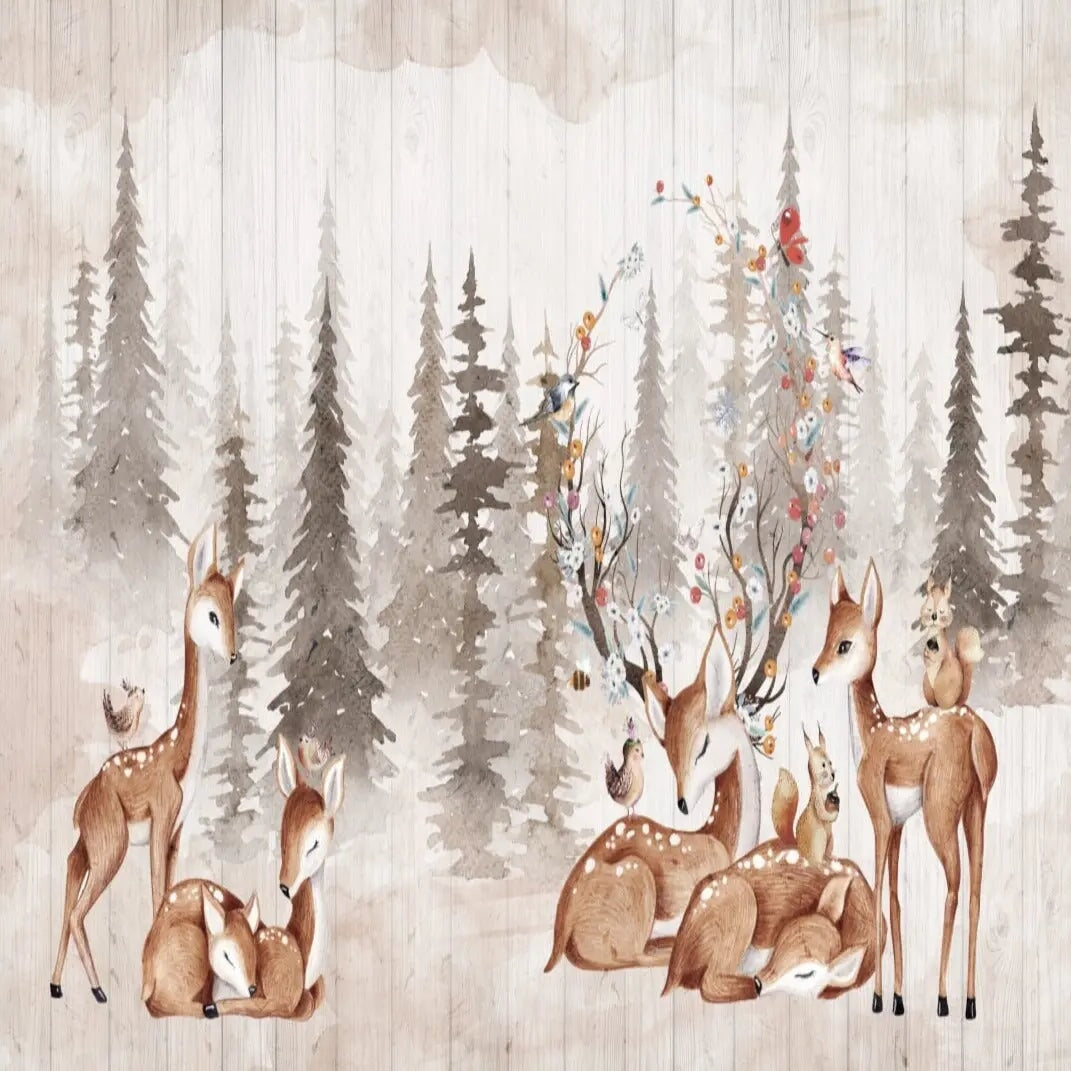 Papier Peint Animaux <br/> Cerf dans la Forêt