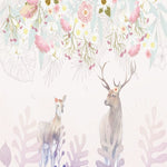 Papier Peint Animaux <br/> Cerf avec Fleurs