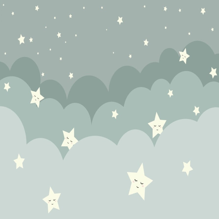 Papier Peint Nuage <br/> Scandinave Etoilé