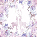 Papier Peint Animaux <br/> Cerf en Fleur Violette