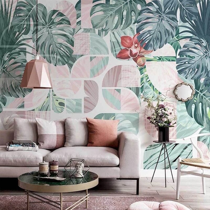 Chambre avec Papier Peint Tropical | Le Petit Intissé