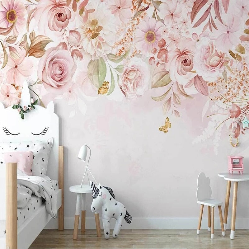 Chambre Avec Papier Peint Fleuri | Le Petit Intissé
