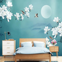 Thumbnail for Papier Peint Panoramique Fleurs et Oiseaux | Le Petit Intissé