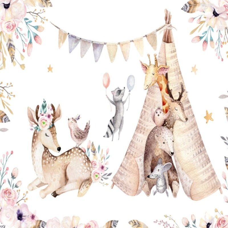 Papier Peint Animaux <br/> Forêt et Tipi