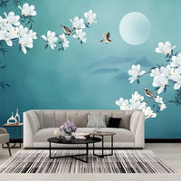 Thumbnail for Papier Peint Panoramique Fleurs et Oiseaux | Le Petit Intissé