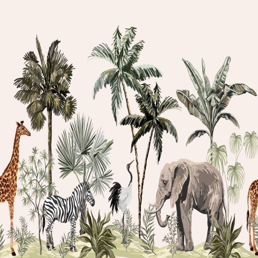 Papier Peint Animaux <br/> Savane Girafe et Co.