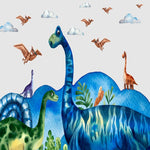 Papier Peint Dinosaure <br/> Bleu XXL