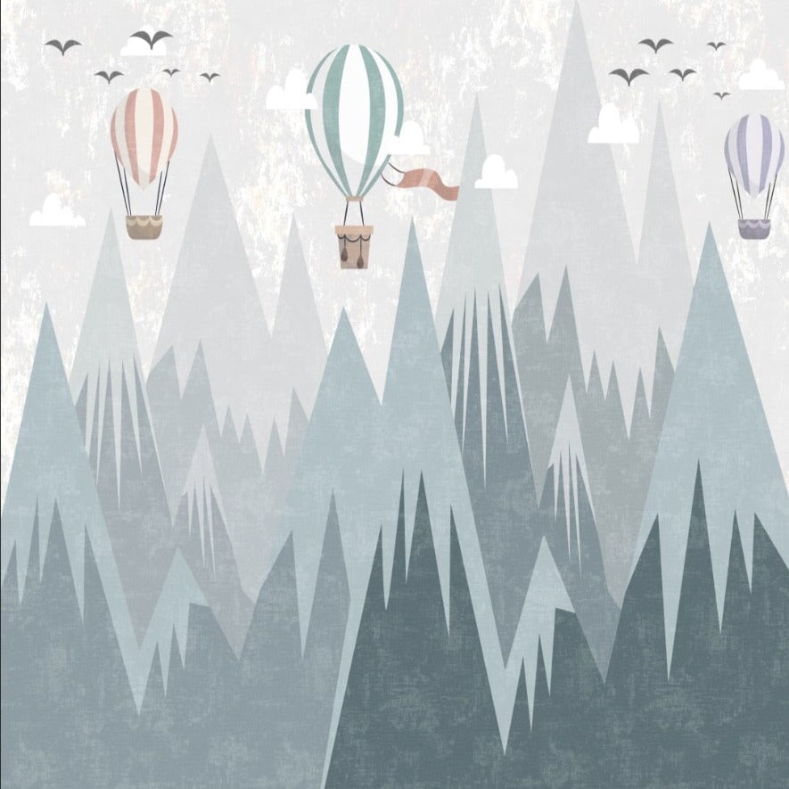 Papier Peint Garçon Classique <br/> Douceur et Montagne Bleue