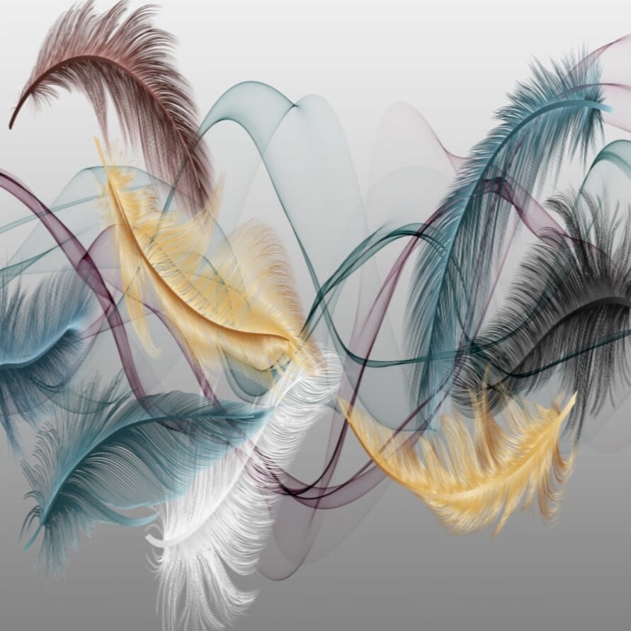 Papier Peint Plume <br/> Effet Couleur